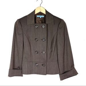 Antonio Melani brown military style blazer suit jacket size 4